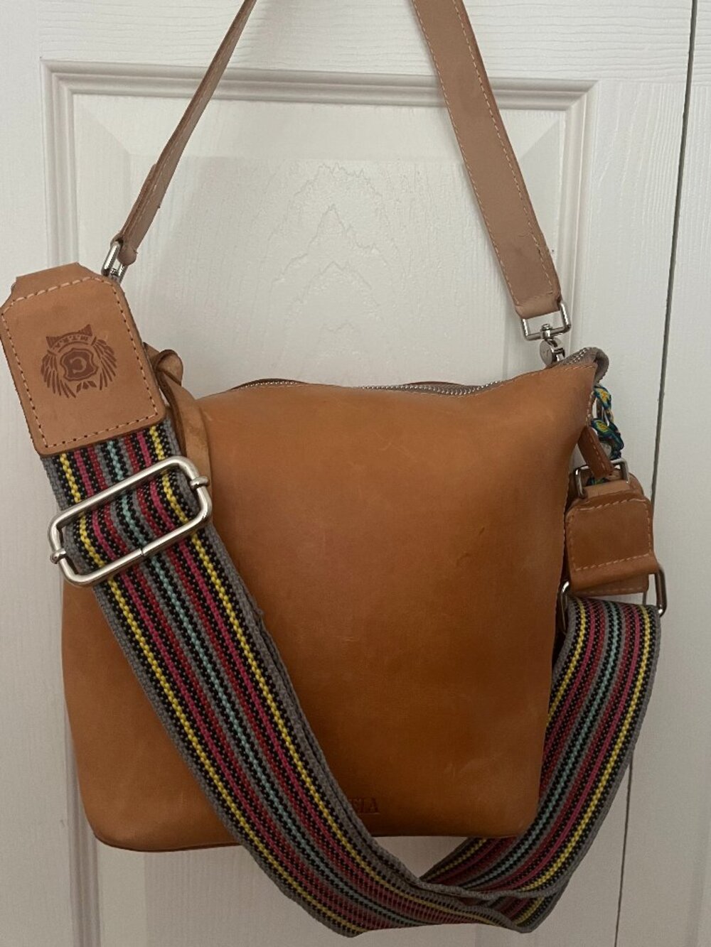 ❤️‍🔥Consuela Diego Wedge Tooled Leather Crossbody Bag – Soft Broken-In Leather
